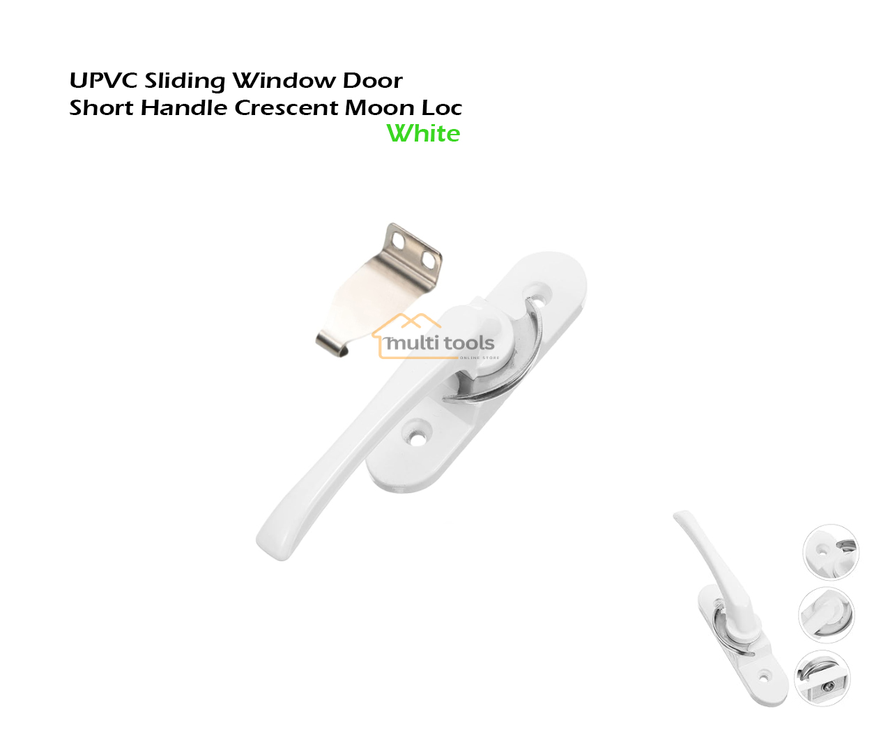 Upvc Sliding Window Door Short Handle Crescent Moon Loc White